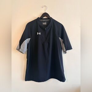 Under Armour AllSeasonGear Men's XL Black Gray Lightweight 1/4 Zip Loose Fit Top